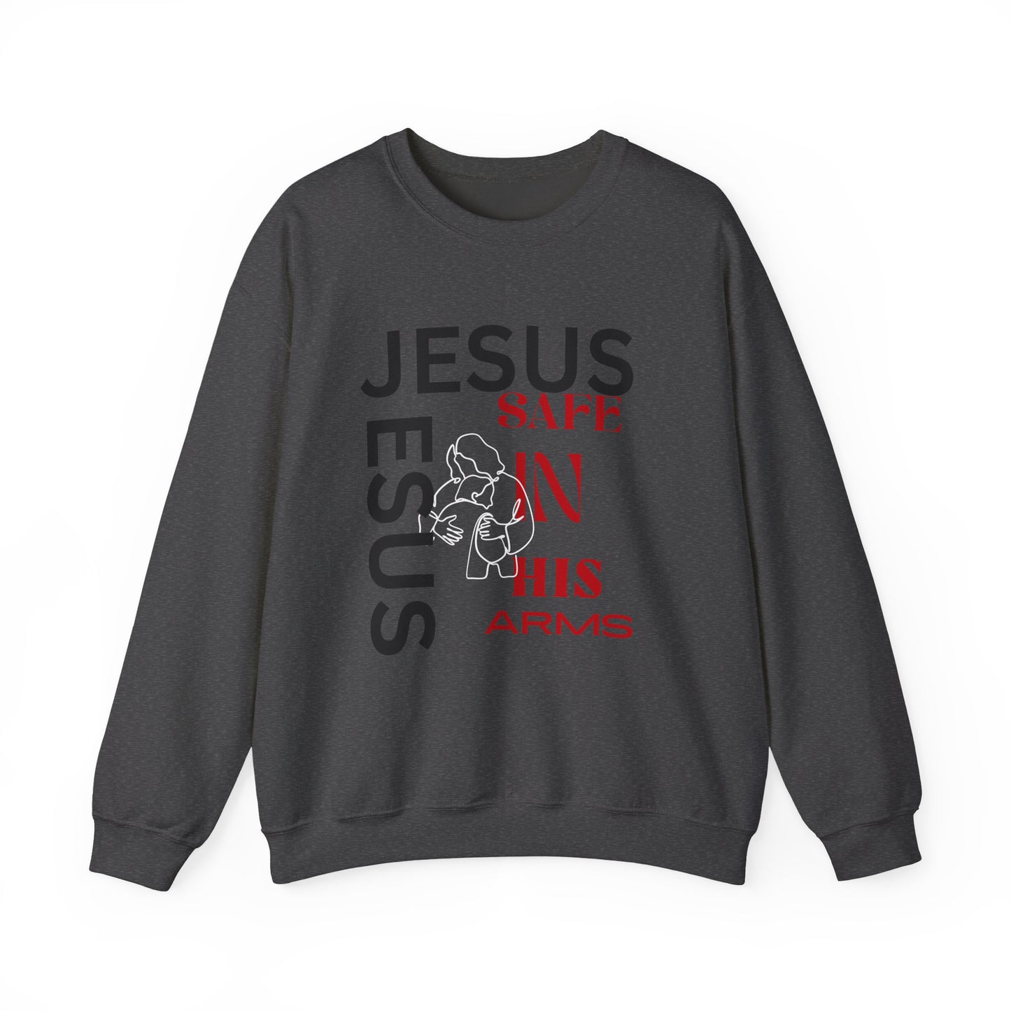 Christian comfort Jesus Safe In Your arms Crewneck Sweatshirt heavy blended