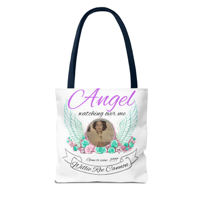 Memorial Angel Tote Bag — "Angel Watching Over Me" Custom Photo Tribute