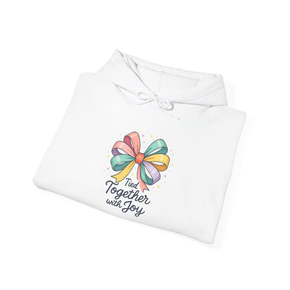 Joyful Ribbon Bow Hoodie — "Together with Joy" Graphic Sweatshirt