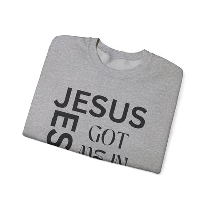 Christian Faith Crewneck Sweatshirt — "God Has Me in HIS Hands" Affirmation