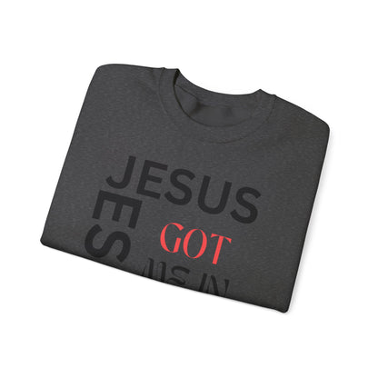 Christian Faith Crewneck Sweatshirt — "God Has Me in HIS Hands" Affirmation
