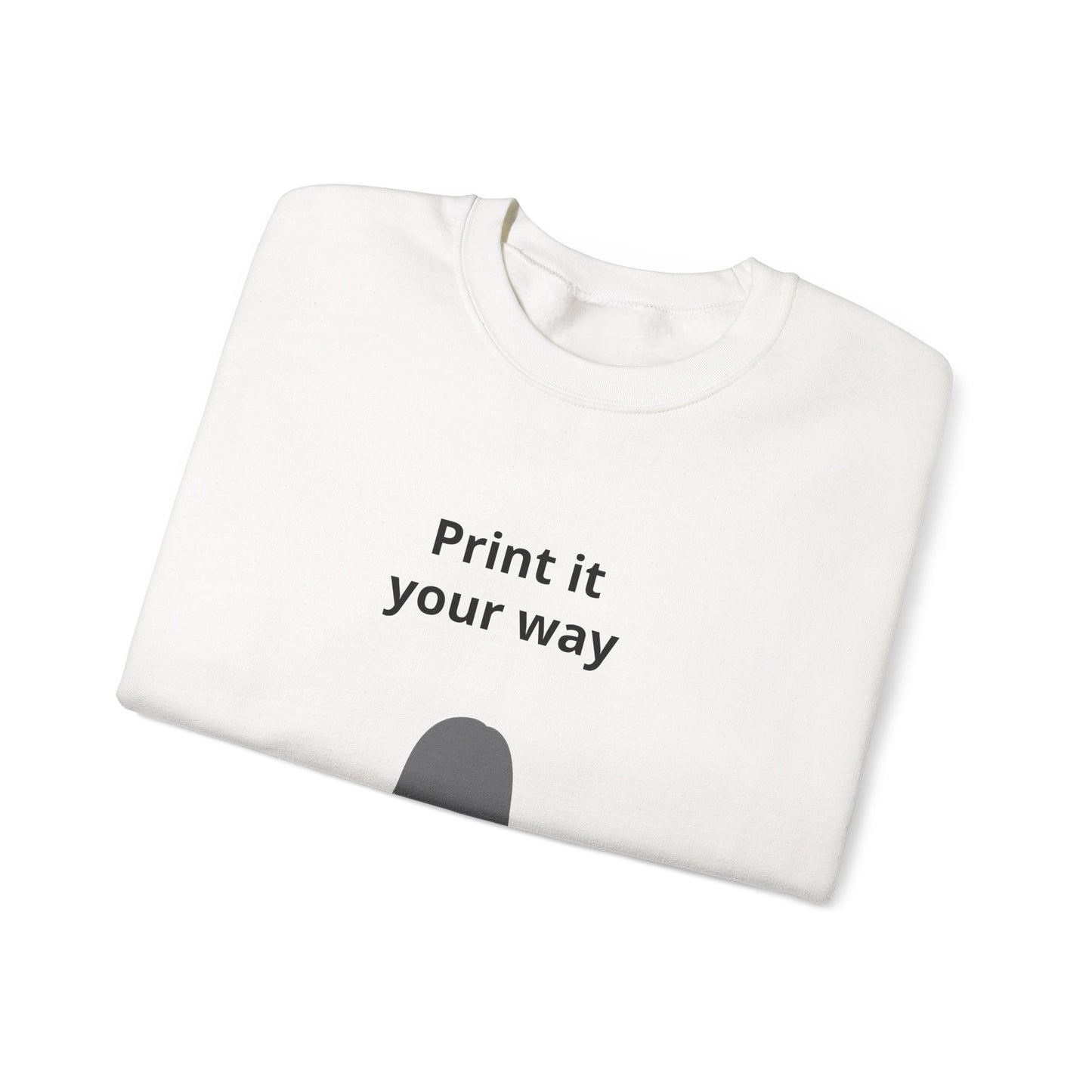 Customizable "Print It Your Way" Minimal Silhouette Crewneck Sweatshirt