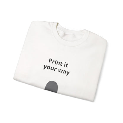 Customizable "Print It Your Way" Minimal Silhouette Crewneck Sweatshirt