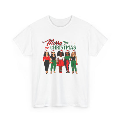 Merry Christmas Black Girl Squad T-Shirt — Holiday Graphic Tee - Feliz Navidad mujeres multiculturales