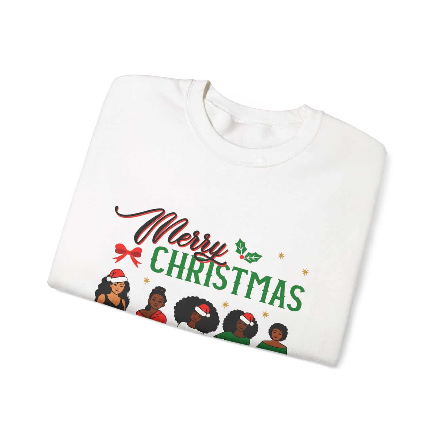 Crewneck Sweatshirt- Christmas  Multicultural women Unisex Heavy Blend™