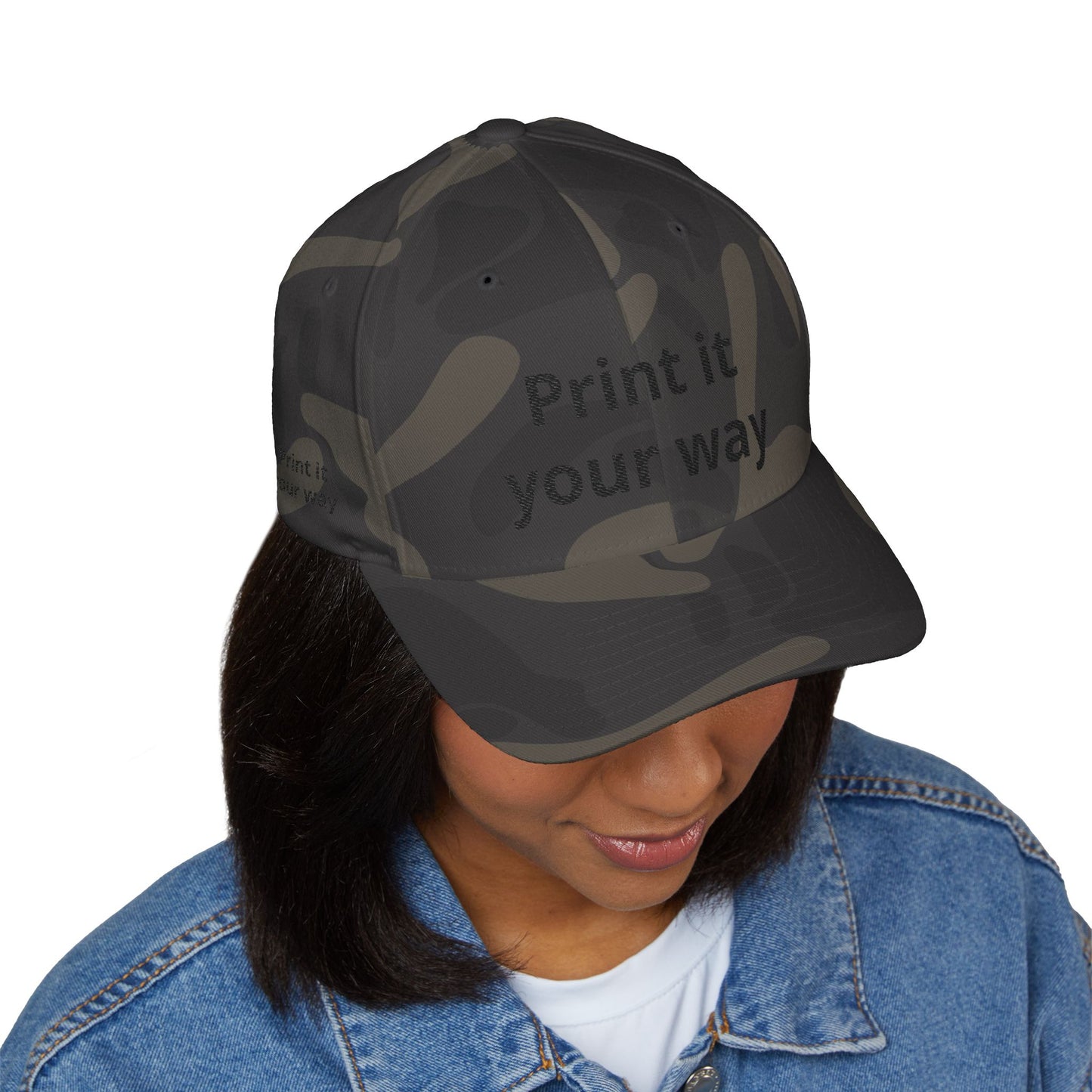 Embroidered 'Print It Your Way' Closed-Back Cap