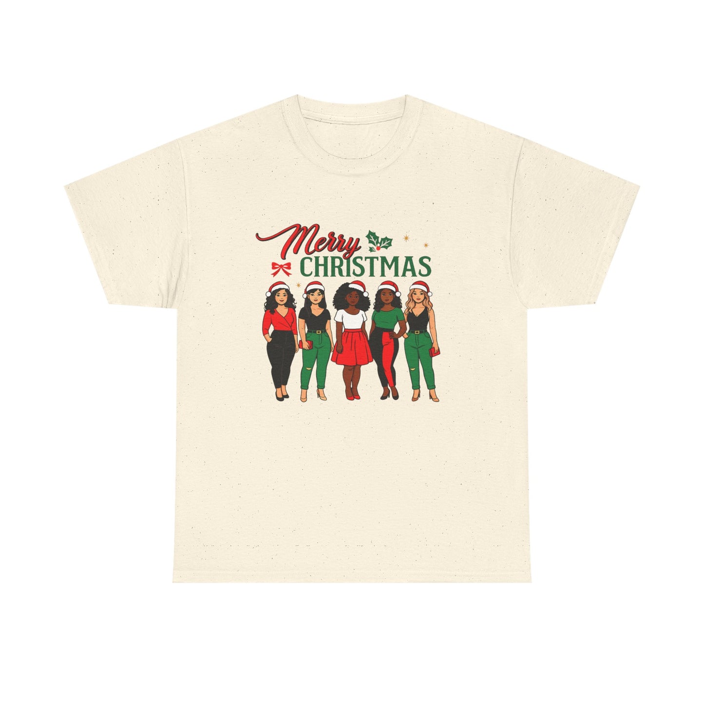 Merry Christmas Black Girl Squad T-Shirt — Holiday Graphic Tee - Feliz Navidad mujeres multiculturales