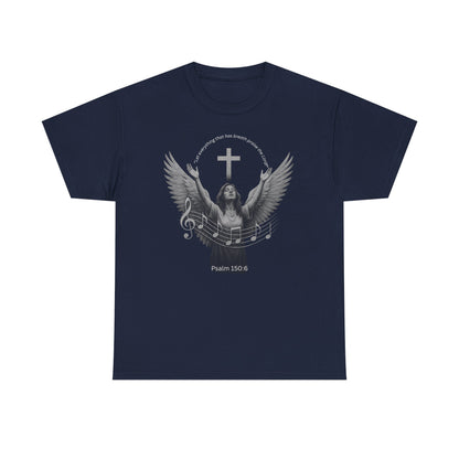 Christian Worship T-Shirt — Woman Singing Praises to Jesus