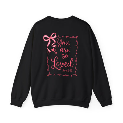 Christian Crewneck Sweatshirt You are so loved - John 3:16 Unisex Heavy Blend™