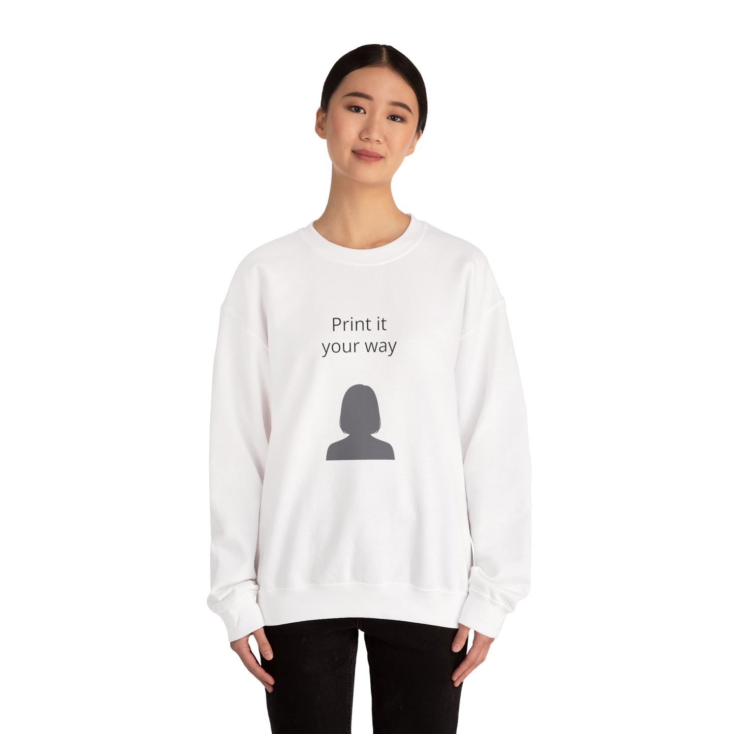 Customizable "Print It Your Way" Minimal Silhouette Crewneck Sweatshirt
