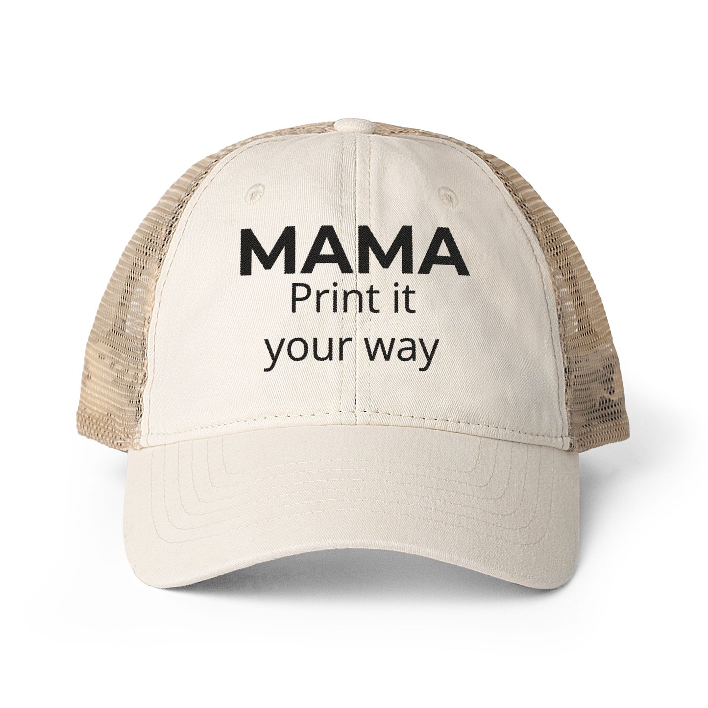 MAMA - Personalized MAMA's Cap Message - Women's Washed Mesh-Back Cap