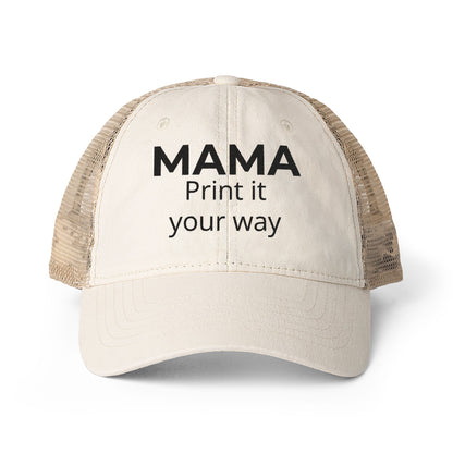 MAMA - Personalized MAMA's Cap Message - Women's Washed Mesh-Back Cap
