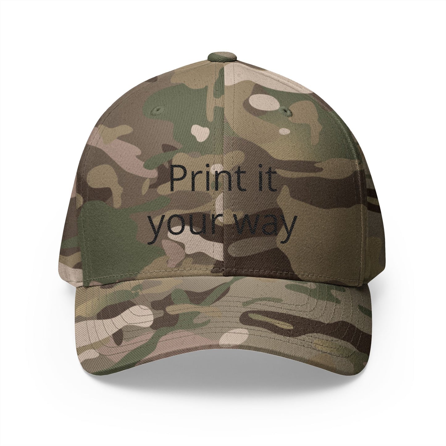 Embroidered 'Print It Your Way' Closed-Back Cap