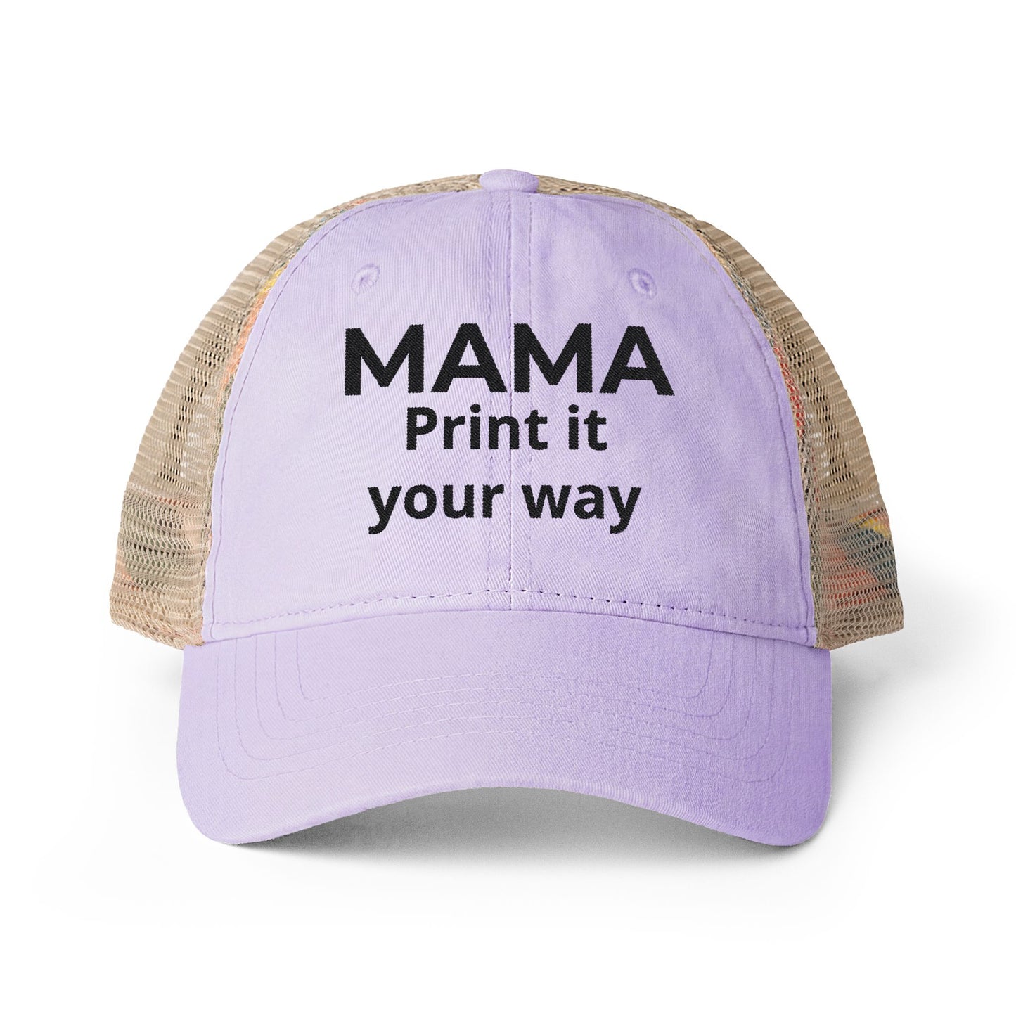 MAMA - Personalized MAMA's Cap Message - Women's Washed Mesh-Back Cap