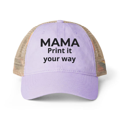 MAMA - Personalized MAMA's Cap Message - Women's Washed Mesh-Back Cap