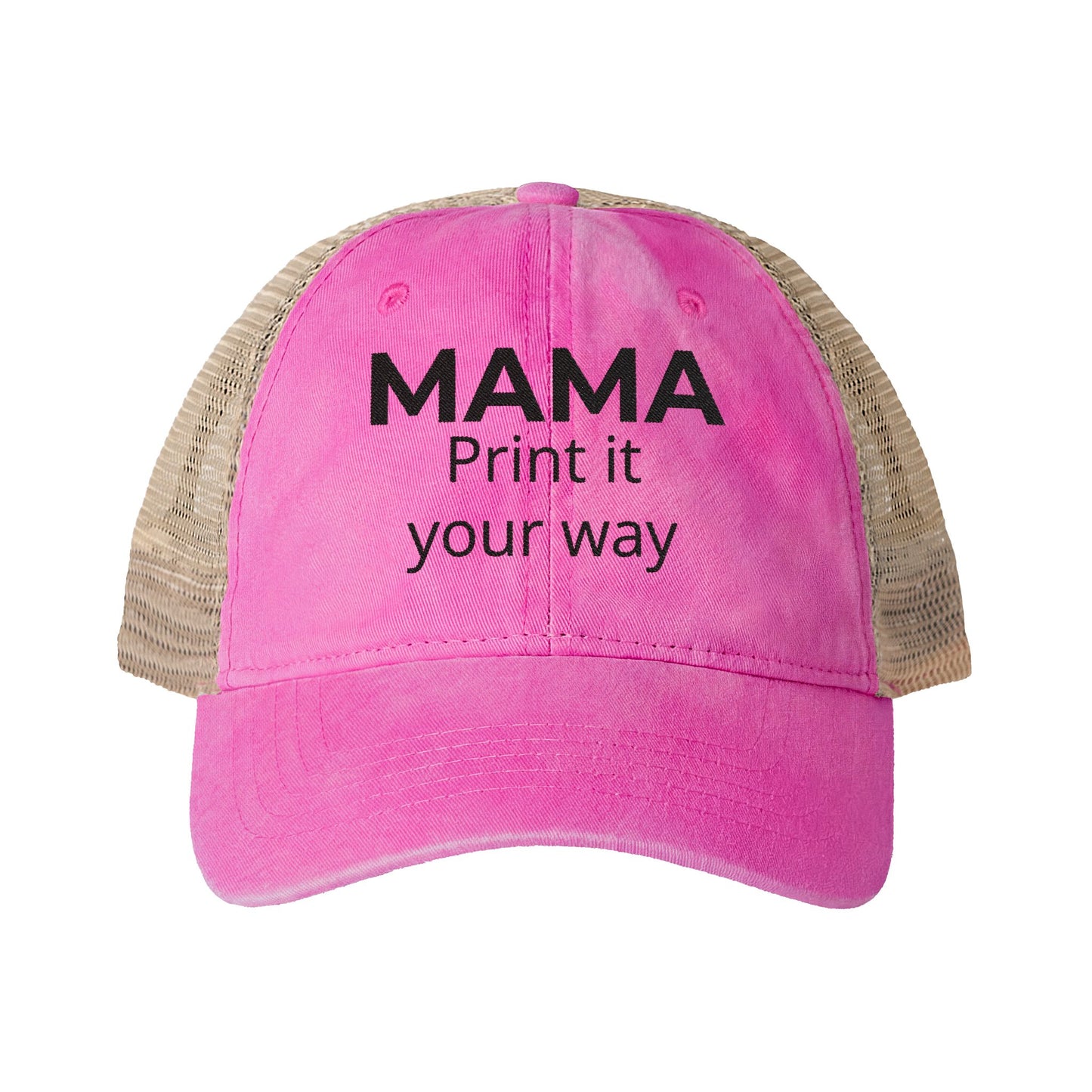 MAMA - Personalized MAMA's Cap Message - Women's Washed Mesh-Back Cap