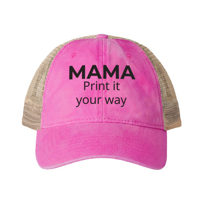 MAMA - Personalized MAMA's Cap Message - Women's Washed Mesh-Back Cap