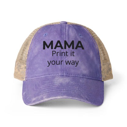 MAMA - Personalized MAMA's Cap Message - Women's Washed Mesh-Back Cap