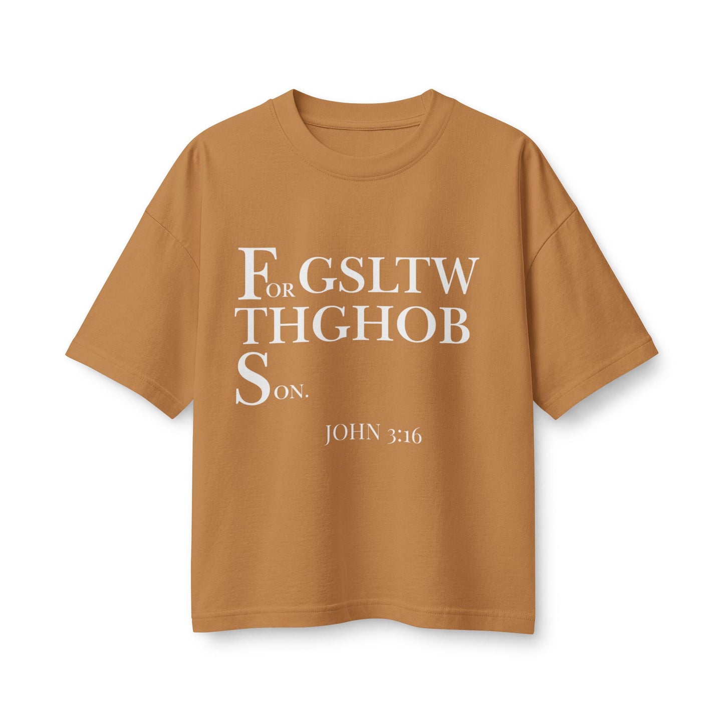 Women's Heavyweight Tee — 'For God So Loved The World...' Bible Verse Design with 'To Save Me!' Back