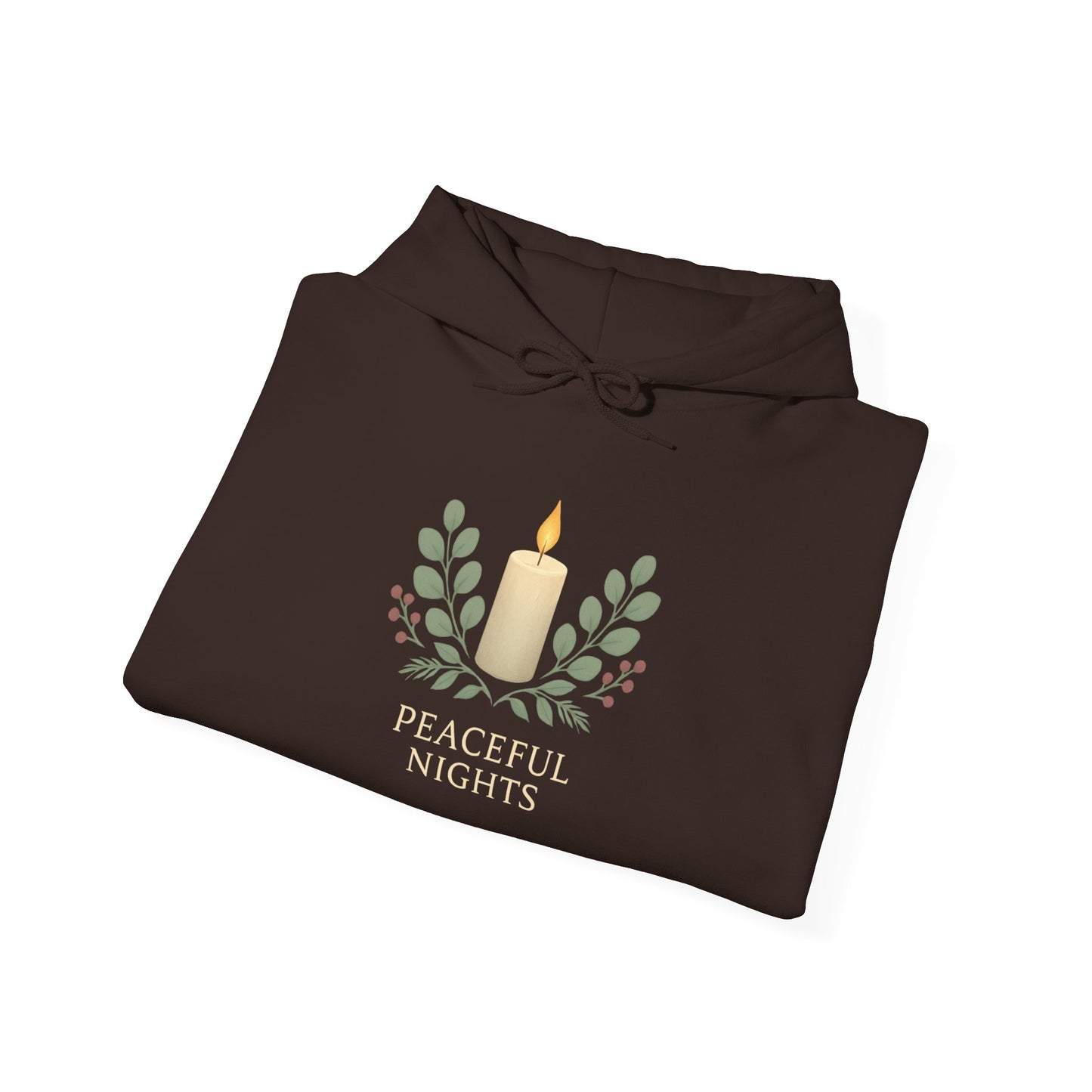 Candle Wreath Hoodie — Minimalist Candle & Laurel Graphic Pullover