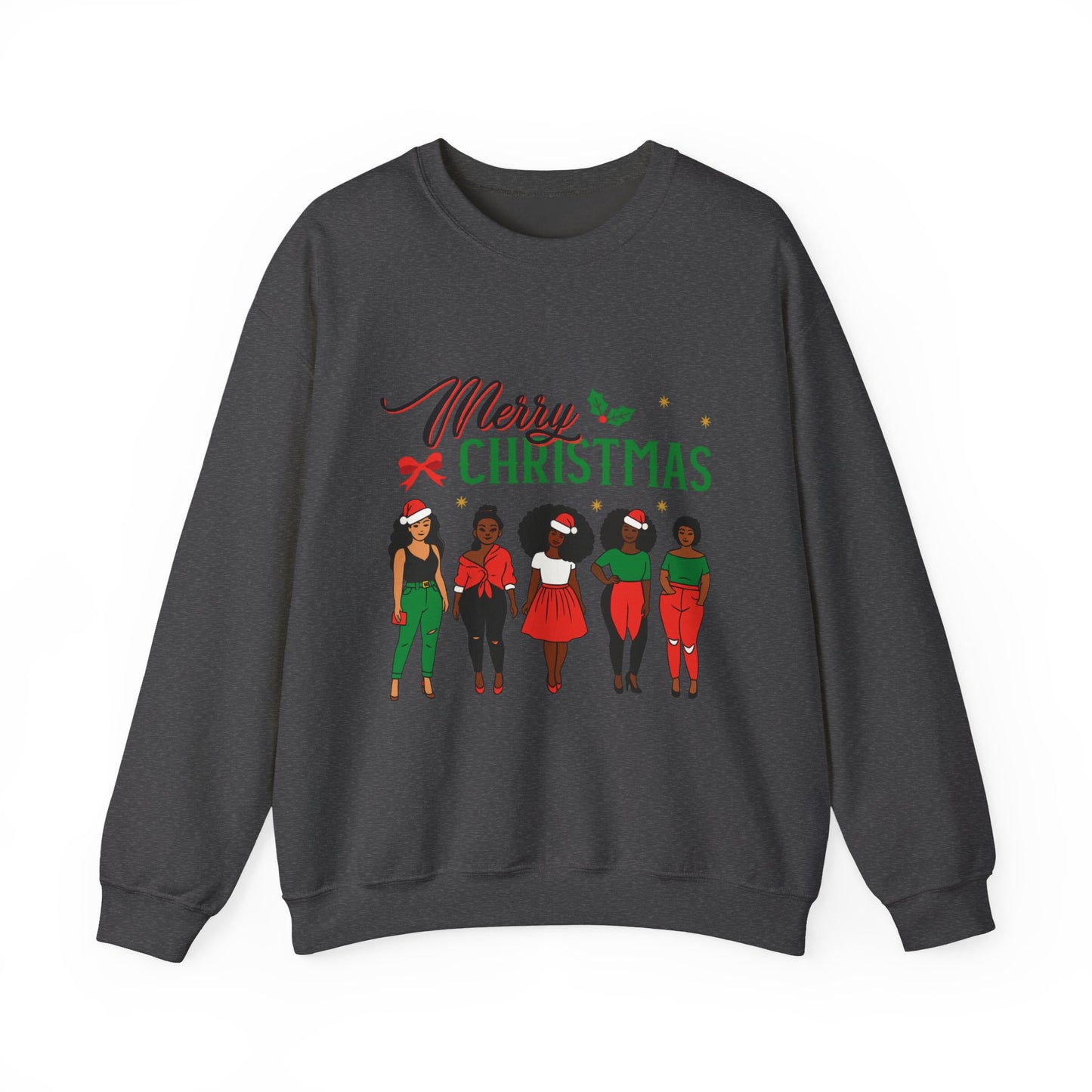 Crewneck Sweatshirt- Christmas  Multicultural women Unisex Heavy Blend™