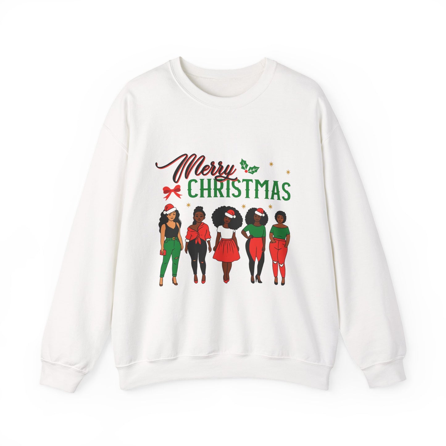 Crewneck Sweatshirt- Christmas  Multicultural women Unisex Heavy Blend™