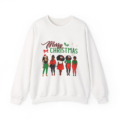 Crewneck Sweatshirt- Christmas  Multicultural women Unisex Heavy Blend™