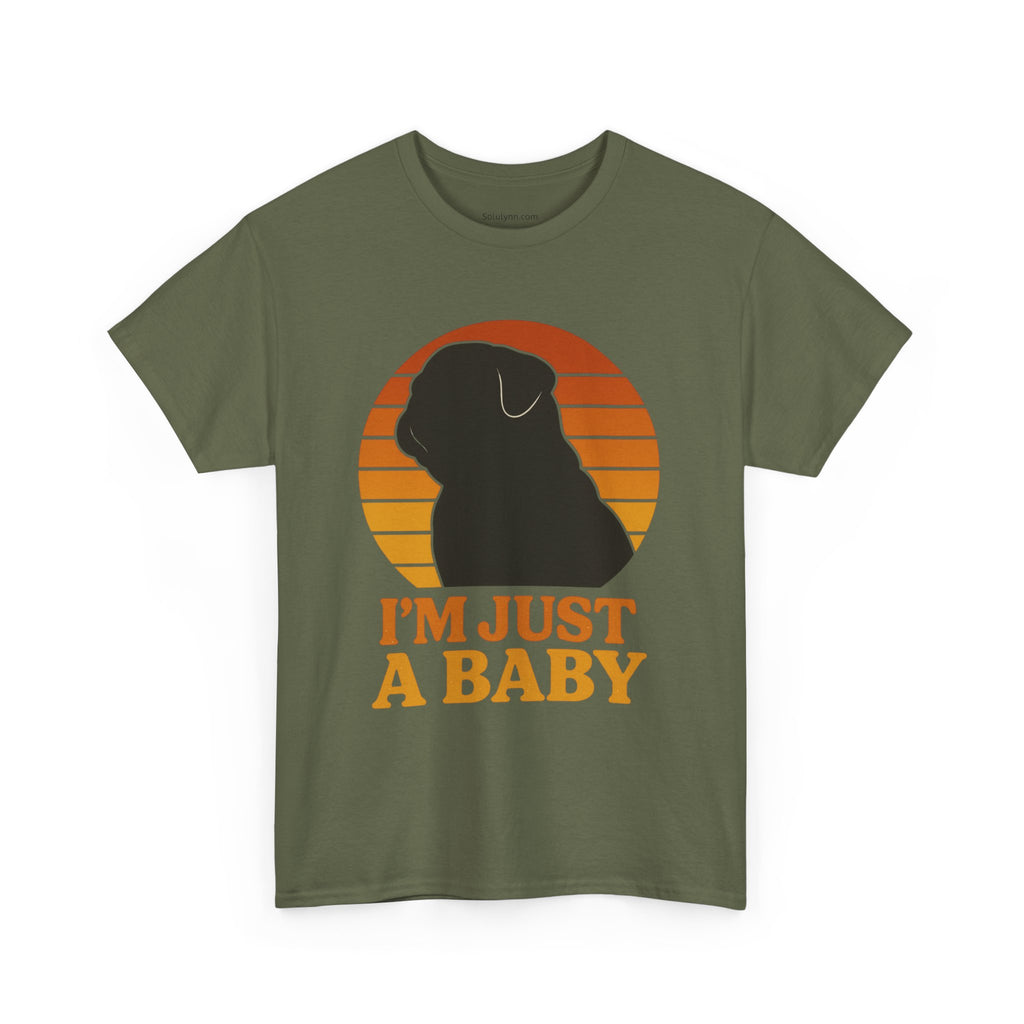 PUG Sunset Tee, Nostalgic dog silhouette Sunset