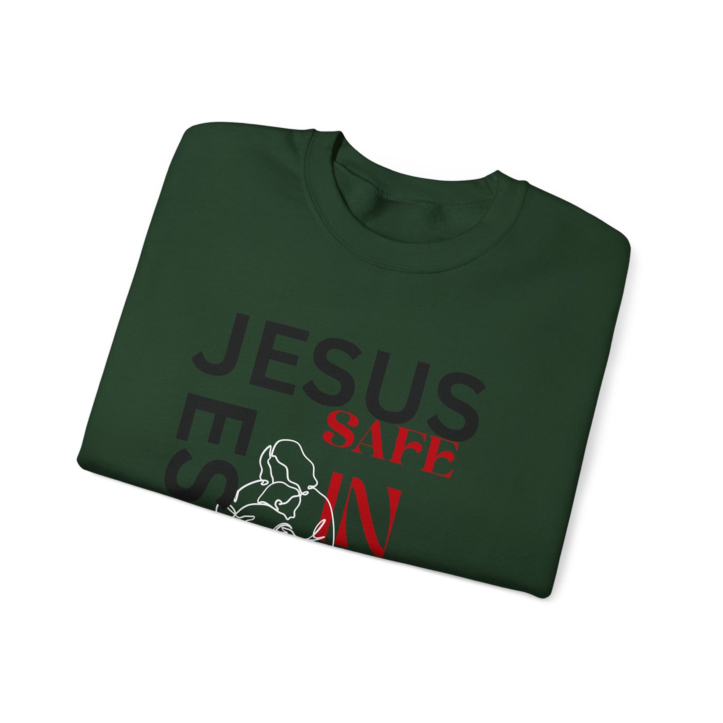 Christian comfort Jesus Safe In Your arms Crewneck Sweatshirt heavy blended
