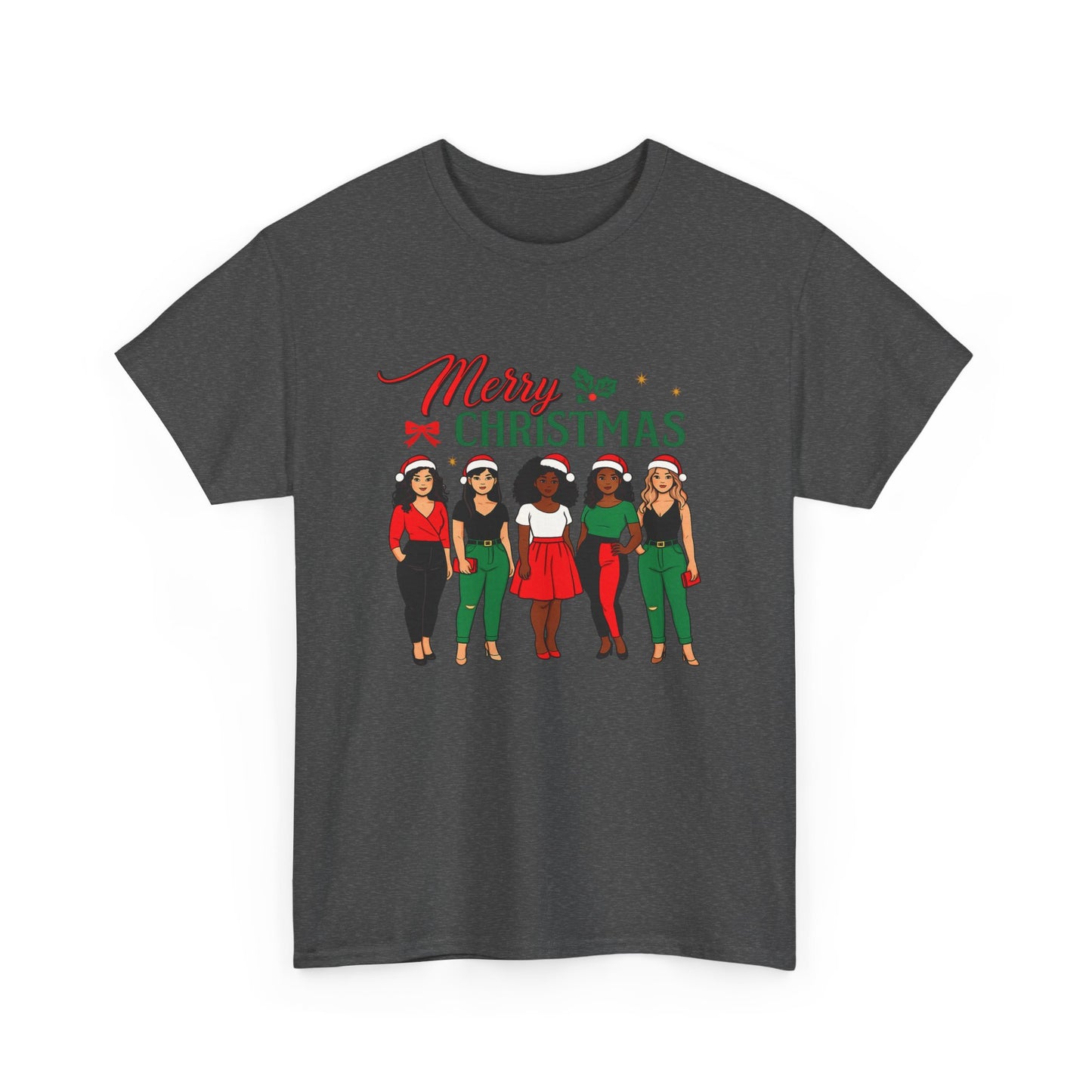 Merry Christmas Black Girl Squad T-Shirt — Holiday Graphic Tee - Feliz Navidad mujeres multiculturales