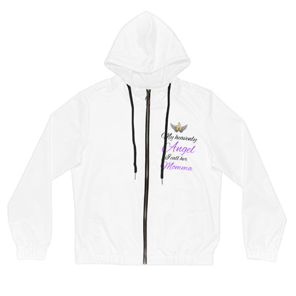 This is not a basic hoodie. It is a full all-over memorial keepsake designed with artwork across the front, back  — created to honor love that did not end.Memorial Hoodie - "I Have an Angel Watching Over Me" Personalized Tribute