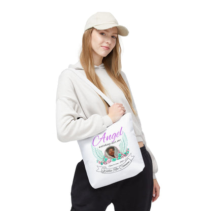 Memorial Angel Tote Bag — "Angel Watching Over Me" Custom Photo Tribute