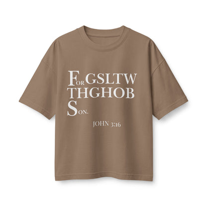 Women's Heavyweight Tee — 'For God So Loved The World...' Bible Verse Design with 'To Save Me!' Back