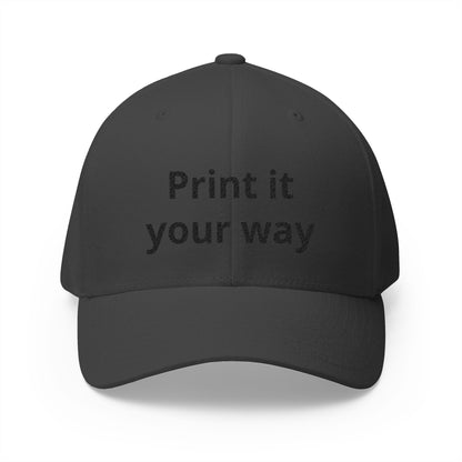 Embroidered 'Print It Your Way' Closed-Back Cap