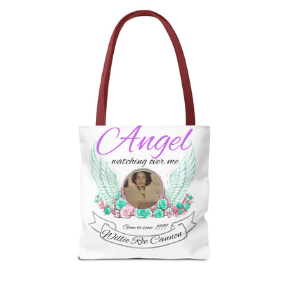 Memorial Angel Tote Bag — "Angel Watching Over Me" Custom Photo Tribute