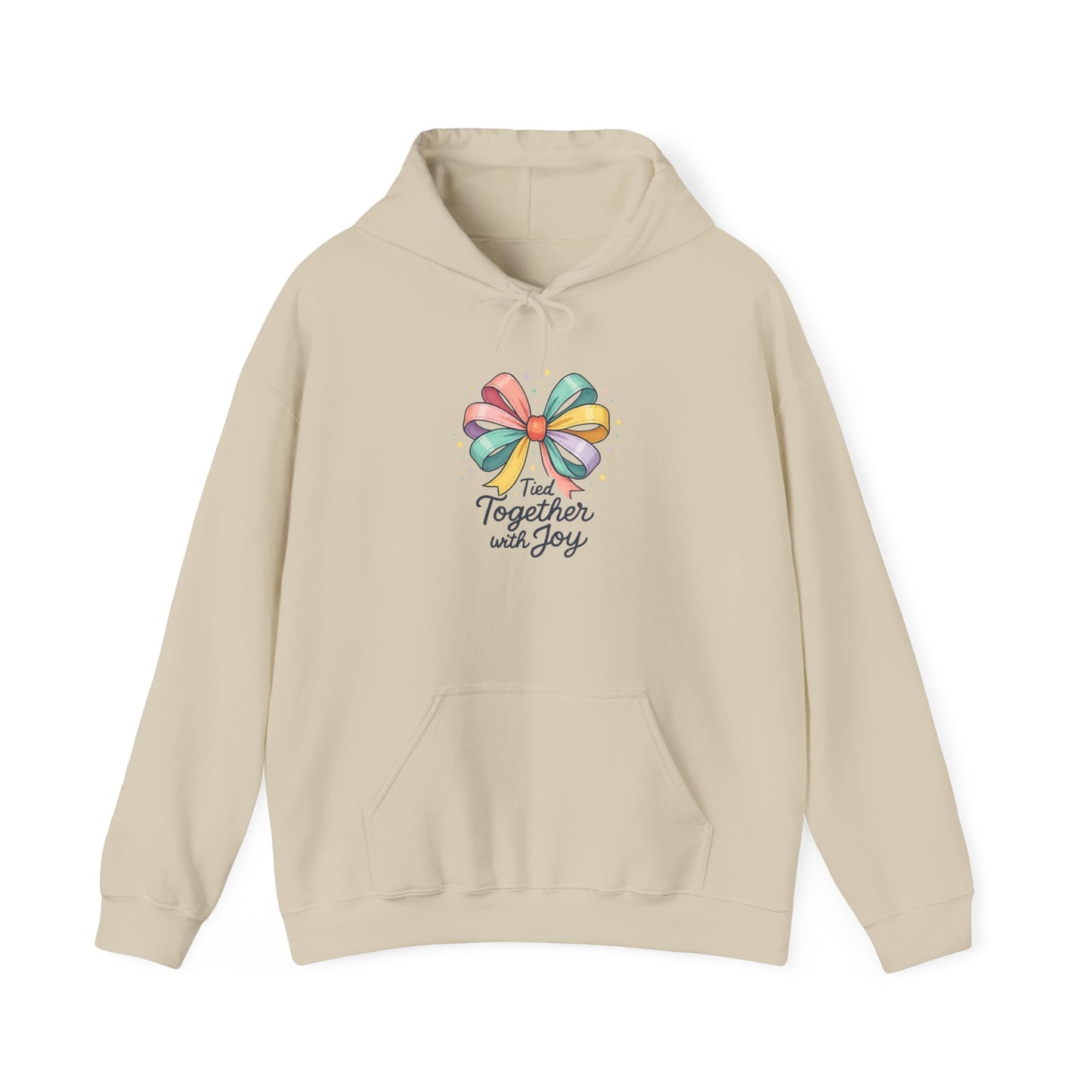 Joyful Ribbon Bow Hoodie — "Together with Joy" Graphic Sweatshirt