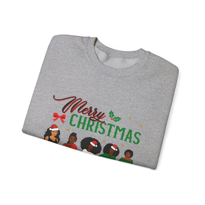 Crewneck Sweatshirt- Christmas  Multicultural women Unisex Heavy Blend™