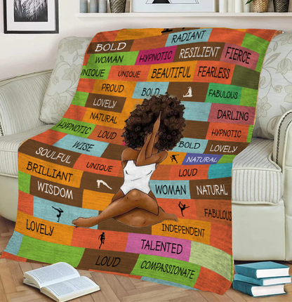 I Am Affirmation Fleece Blanket, Empowering & Cozy Throw