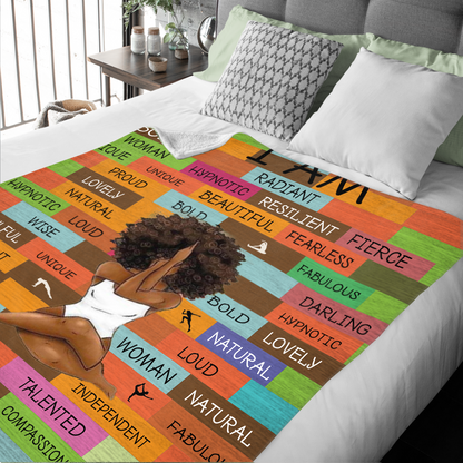 I Am Affirmation Fleece Blanket, Empowering & Cozy Throw