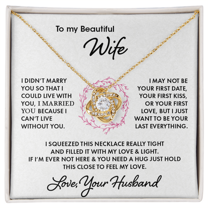 To My Beautiful Wife | Love Knot Necklace -Perfect Romantic Gift from Soulmate