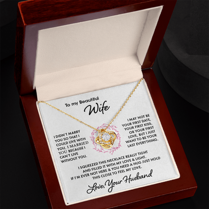 To My Beautiful Wife | Love Knot Necklace -Perfect Romantic Gift from Soulmate