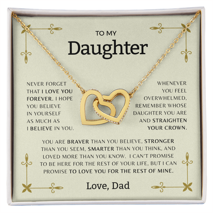To My Daughter - Interlocking Hearts necklace | Sentimental Gift from Parent