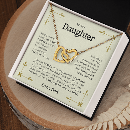 To My Daughter - Interlocking Hearts necklace | Sentimental Gift from Parent