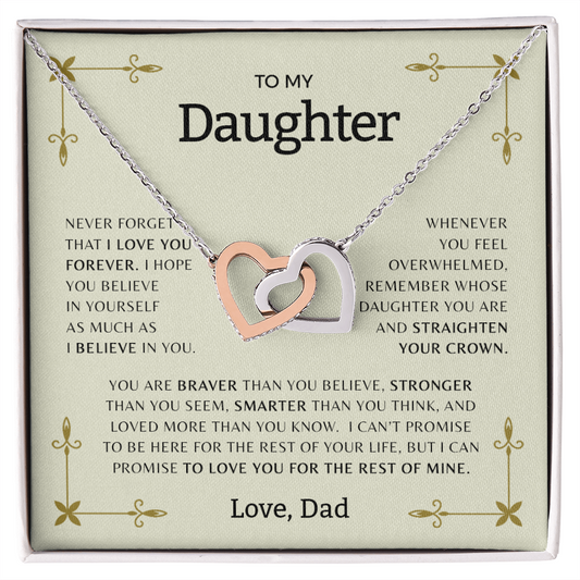 To My Daughter | Interlocking Hearts necklace
