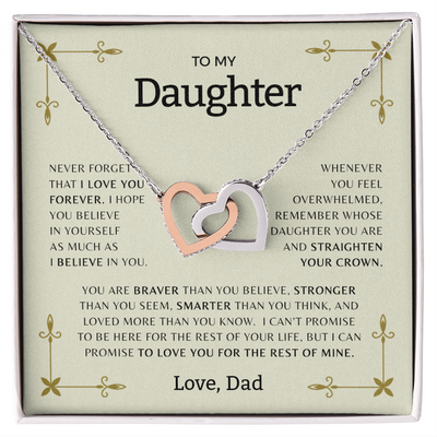 To My Daughter | Interlocking Hearts necklace