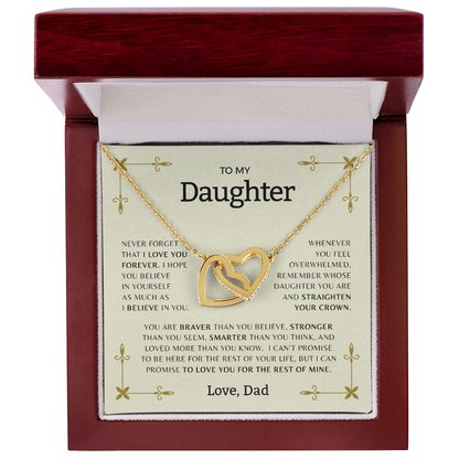 To My Daughter - Interlocking Hearts necklace | Sentimental Gift from Parent