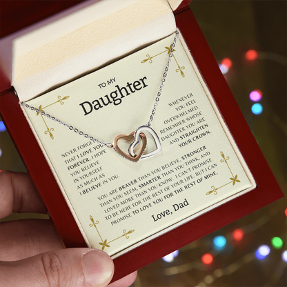 To My Daughter - Interlocking Hearts necklace | Sentimental Gift from Parent
